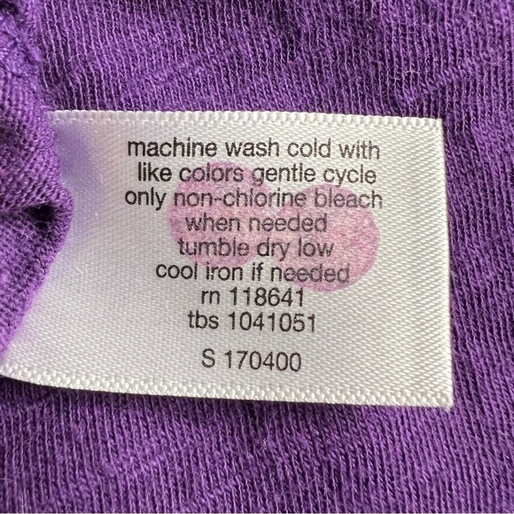 Lane Bryant Purple Cotton Long Sleeve Vneck Size 26/28 - Picture 7 of 10